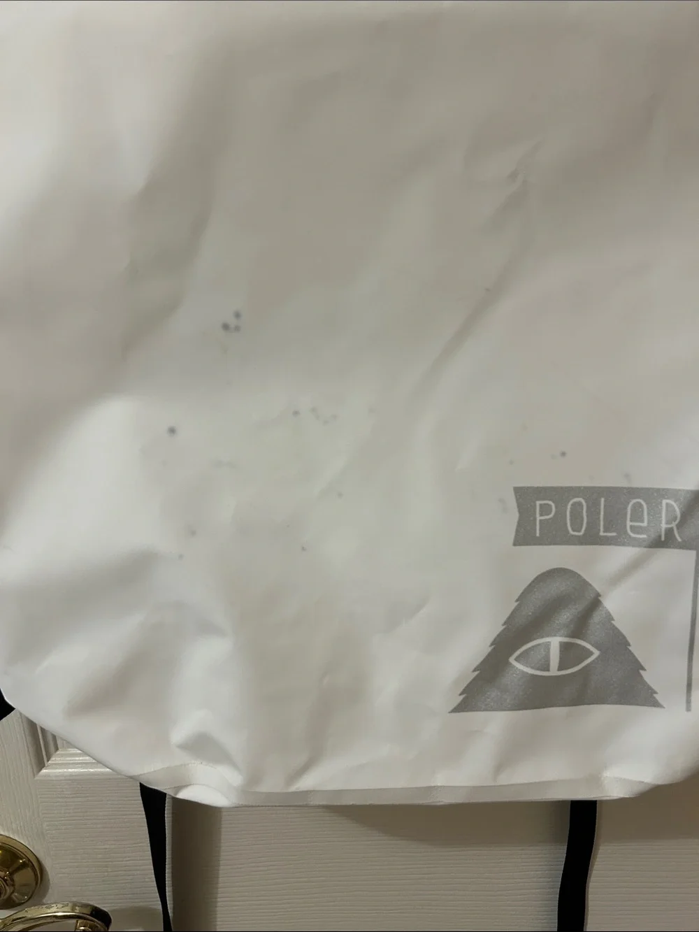 Poler White Down River Roll-Top White Backpack with Black Accents